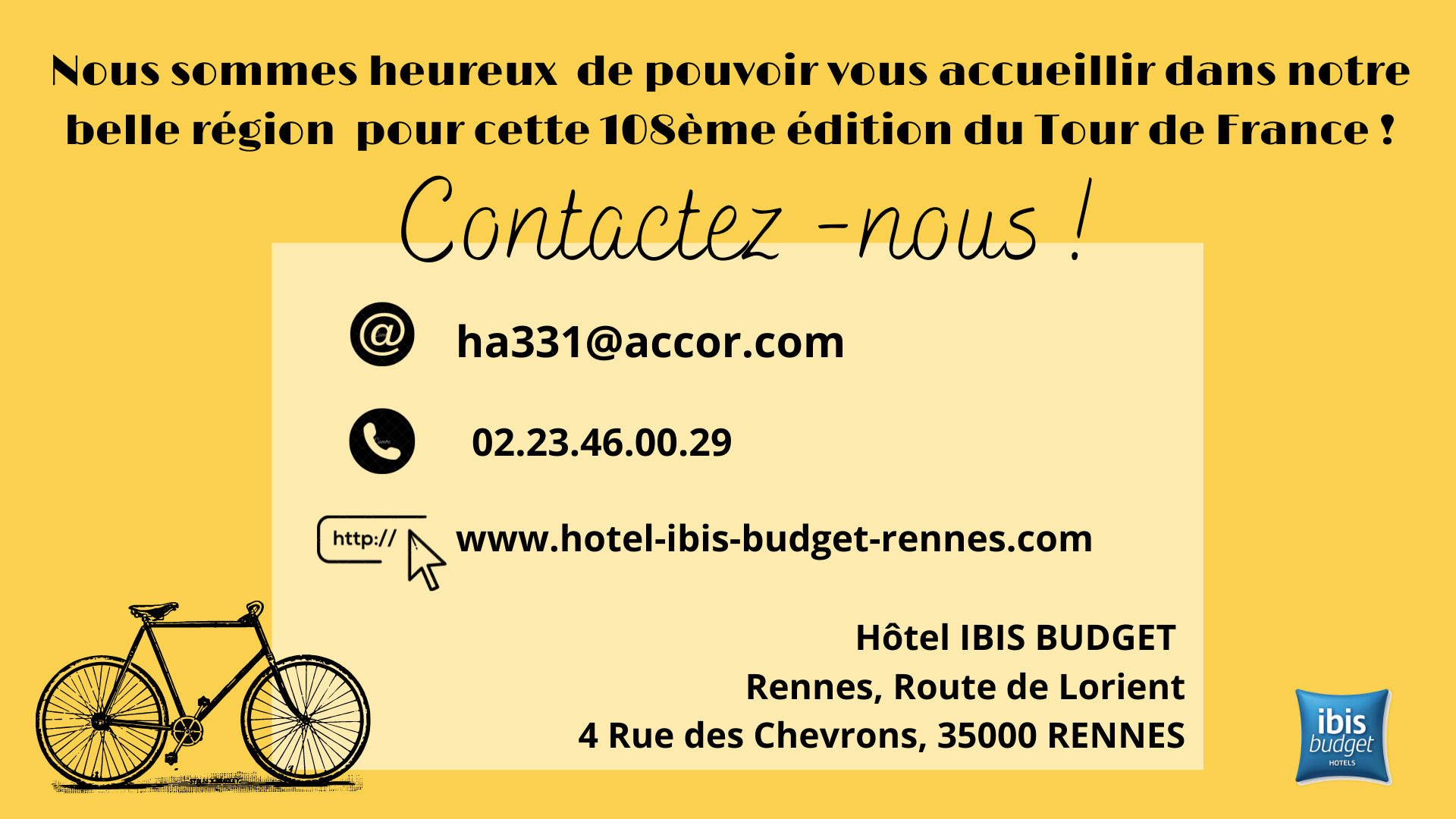 hotel rennes ibis budget tour de france 2